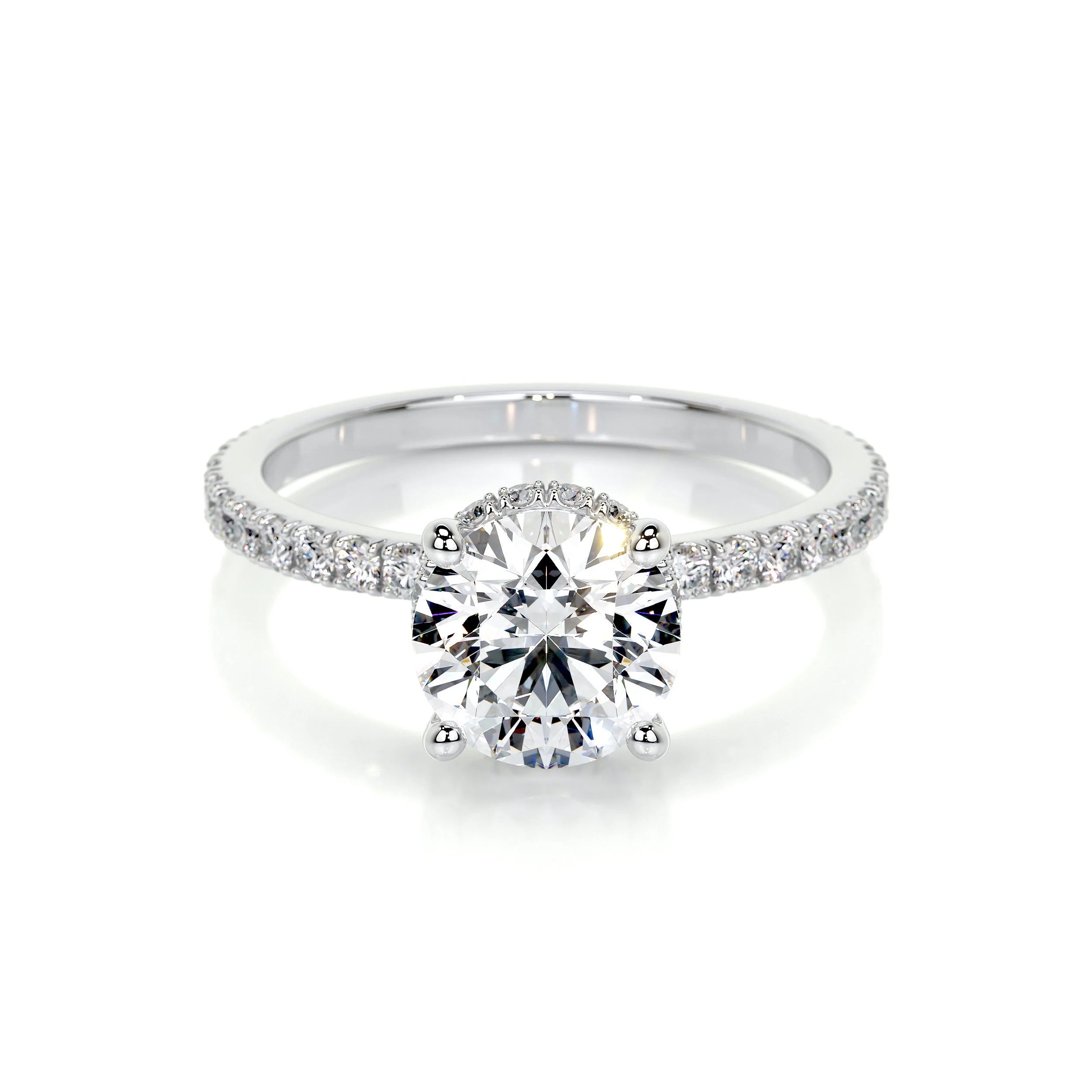 2 Ct Round Hidden Halo Lab-grown Diamond Ring