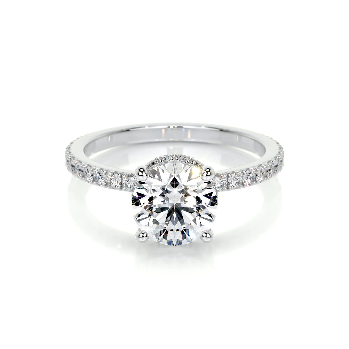 2 Ct Round Hidden Halo Diamond Ring