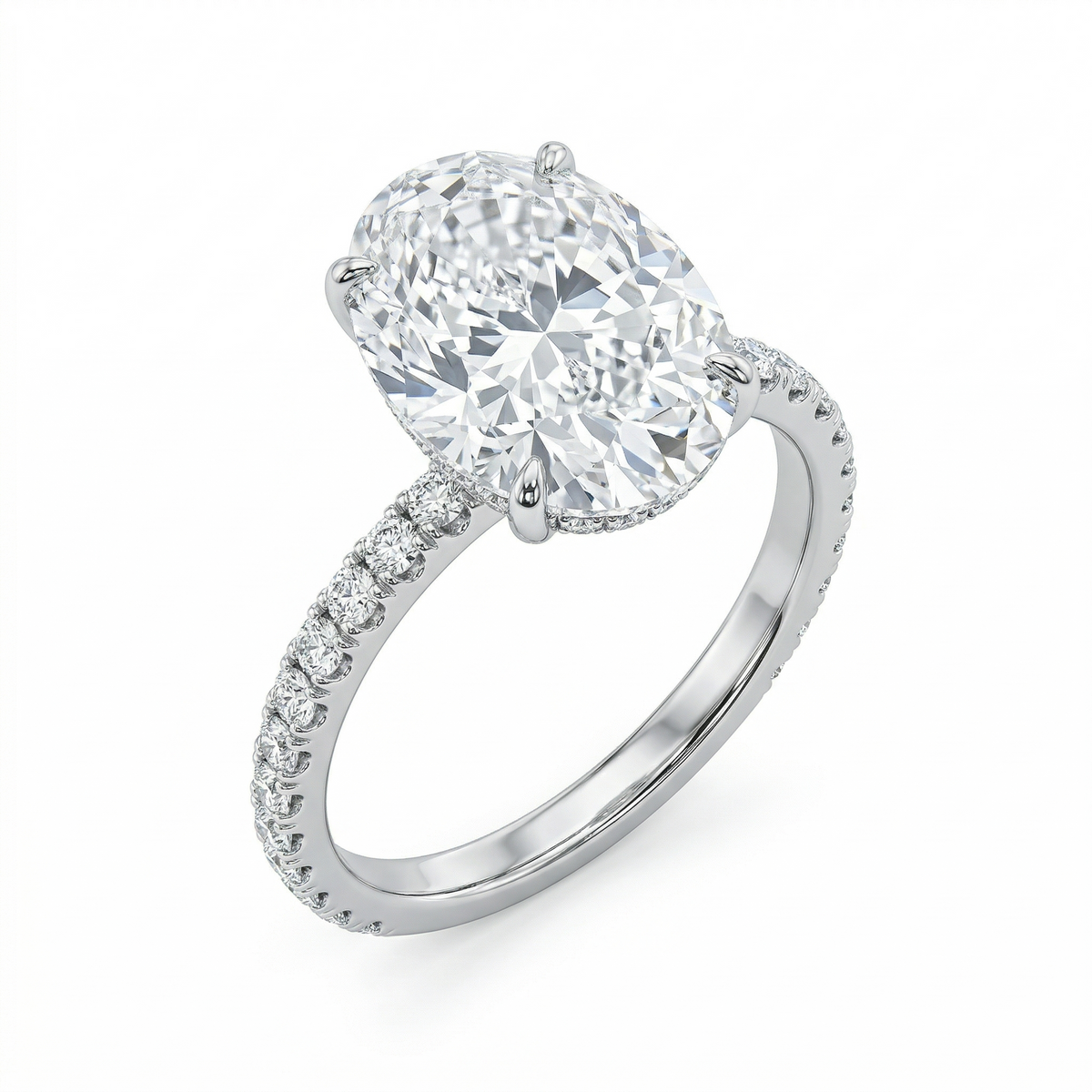 4 ct Oval Lab Grown Diamond Ring