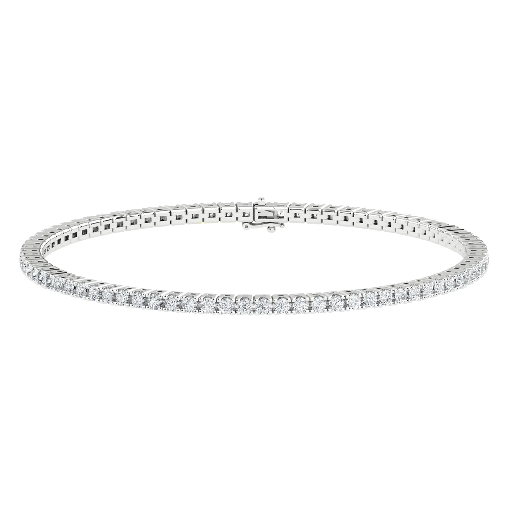 Elegant lab-grown diamond tennis bracelet set in white gold