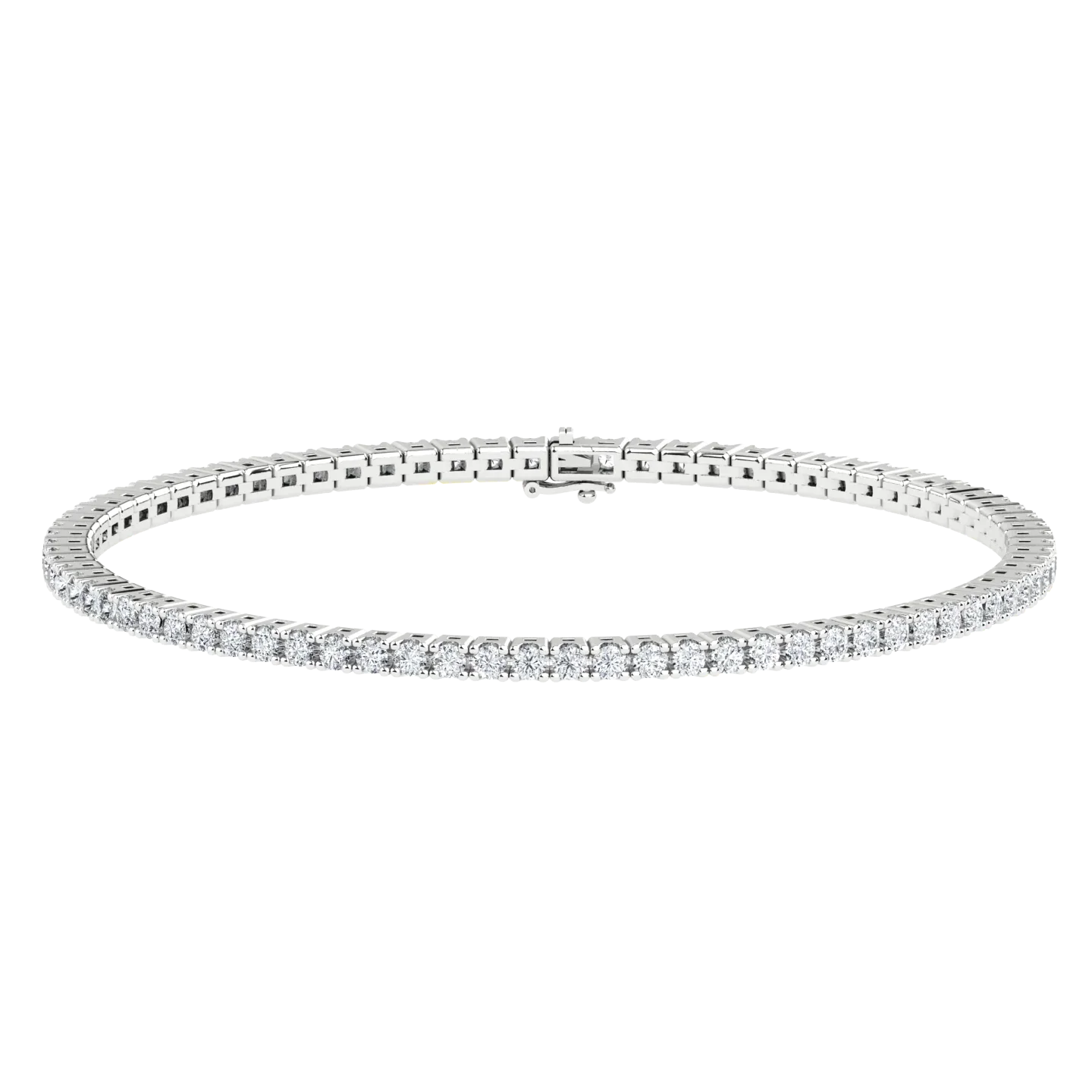 Elegant lab-grown diamond tennis bracelet set in white gold