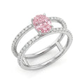 Pink Oval Lab-Grown Diamond Ring 0.50 ct