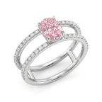 Pink Oval Lab-Grown Diamond Ring 0.50 ct