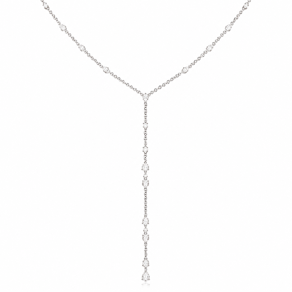Rose Cut Lariat lab grown Diamond Necklace