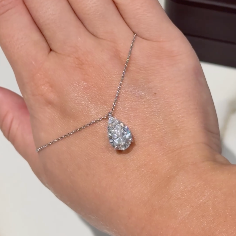 5.02 Ct Pear Shape Diamond Pendant