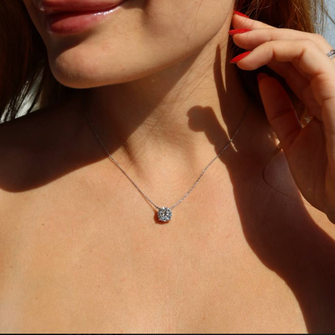 3 Ct Round Diamond Pendant