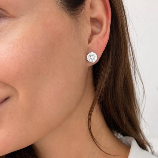 3.56/3.57 ct Round lab grown diamond Studs Earrings
