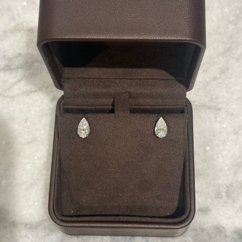 1.57/ 1.51 ct each pear studs lab grown diamond earrings