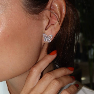 1.83 cttw Butterfly lab grown diamond earrings