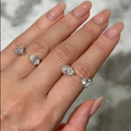 1.5 Ct & 1 Ct Lab grown Diamond Pear Ring with side diamonds