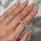 1.5 Ct & 1 Ct Lab grown Diamond Pear Ring with side diamonds