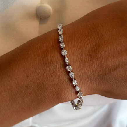 6.55 cttw Multi-shape lab grown diamond tennis bracelet