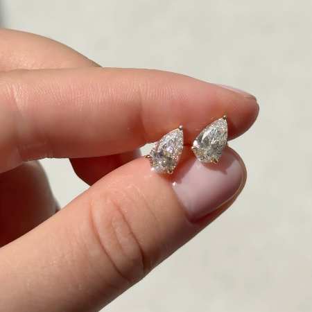 1 ct each Pear studs lab grown diamond earrings