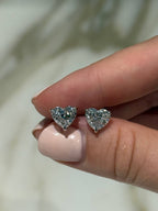 1.5 ct each Heart stud earrings