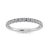 Elegant lab-grown diamond eternity ring in white gold, close-up front view