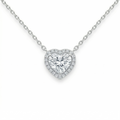 0.55 Ct Heart Halo Diamond Pendant