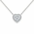 0.55 Ct Heart Halo Diamond Pendant
