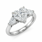 3.09 Ct Heart Lab-Grown Diamond Ring with Side Stones