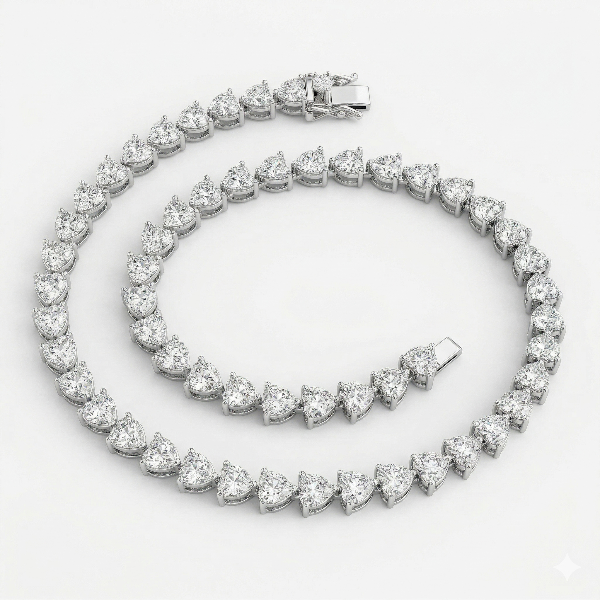 10 cttw Heart Shape Tennis Bracelet