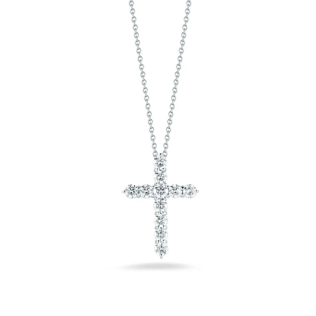 1.30 cttw Round Diamond Cross Pendant