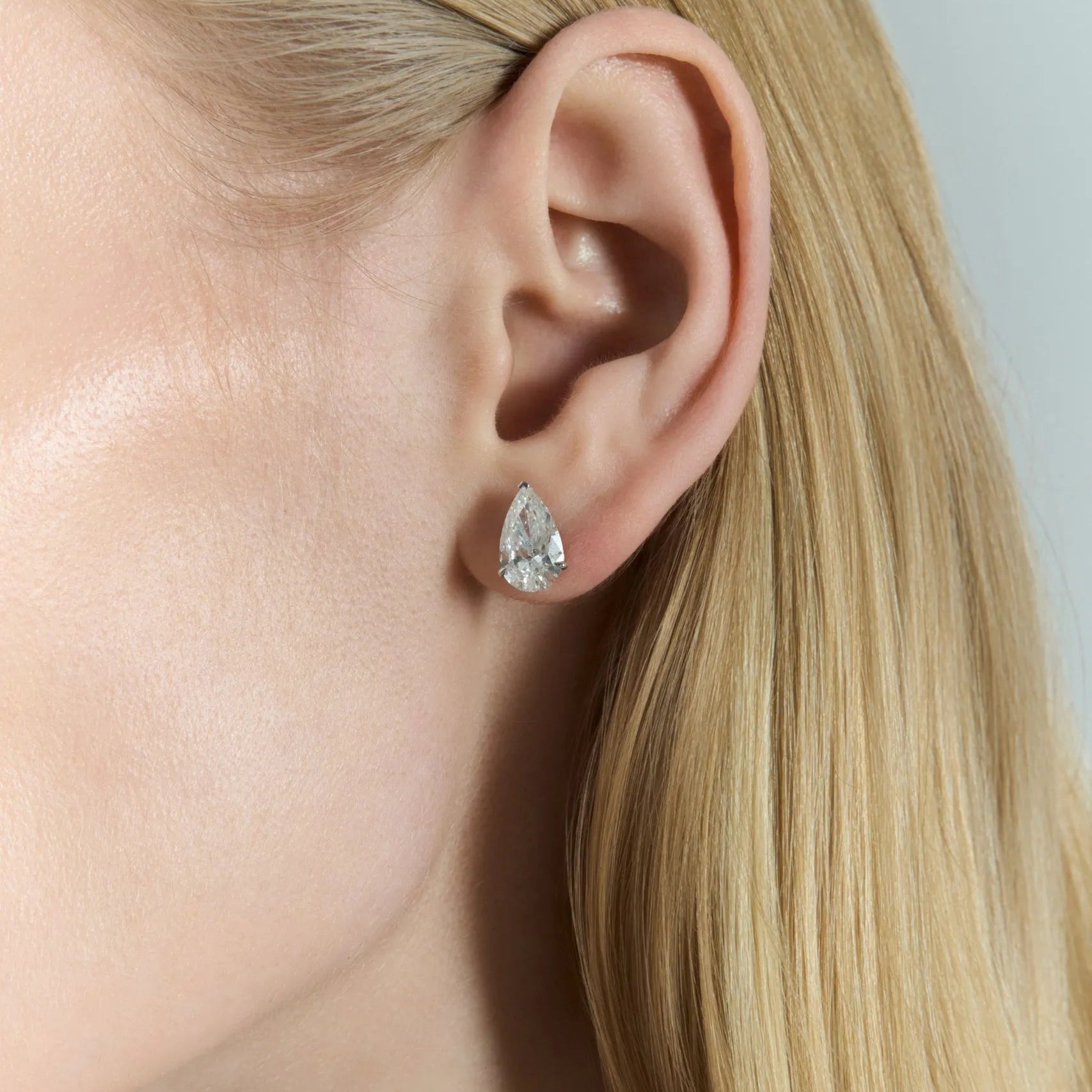 2 ct each Pear shape Stud earrings