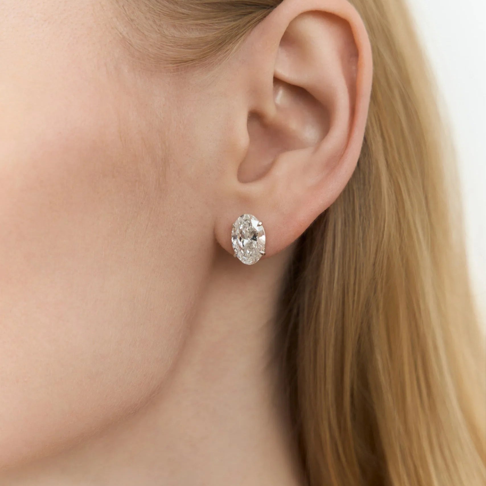 3 ct each Oval cut Stud earrings