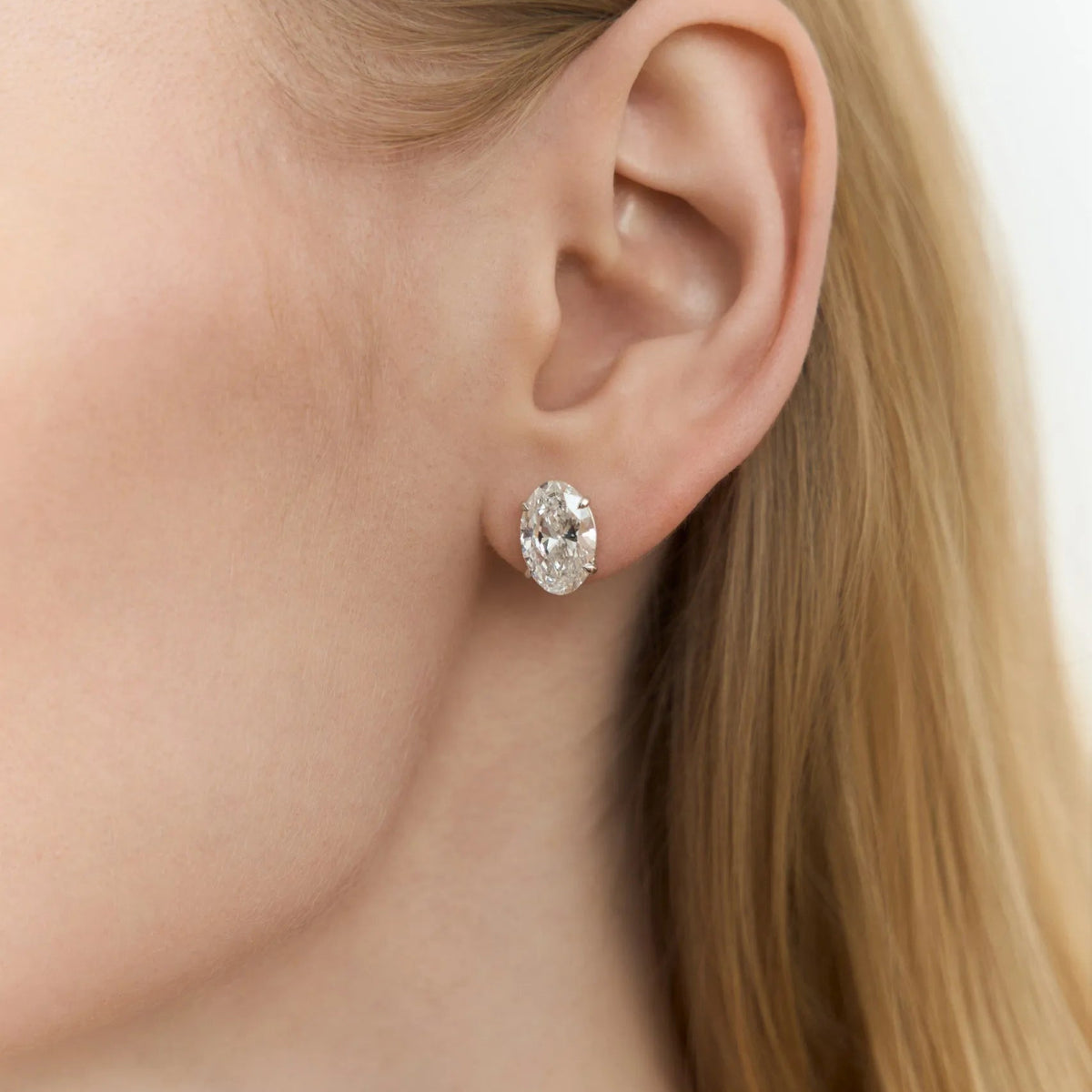 3 ct each Oval cut Stud earrings