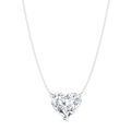 Heart-shaped lab-grown diamond pendant on a delicate silver chain necklace