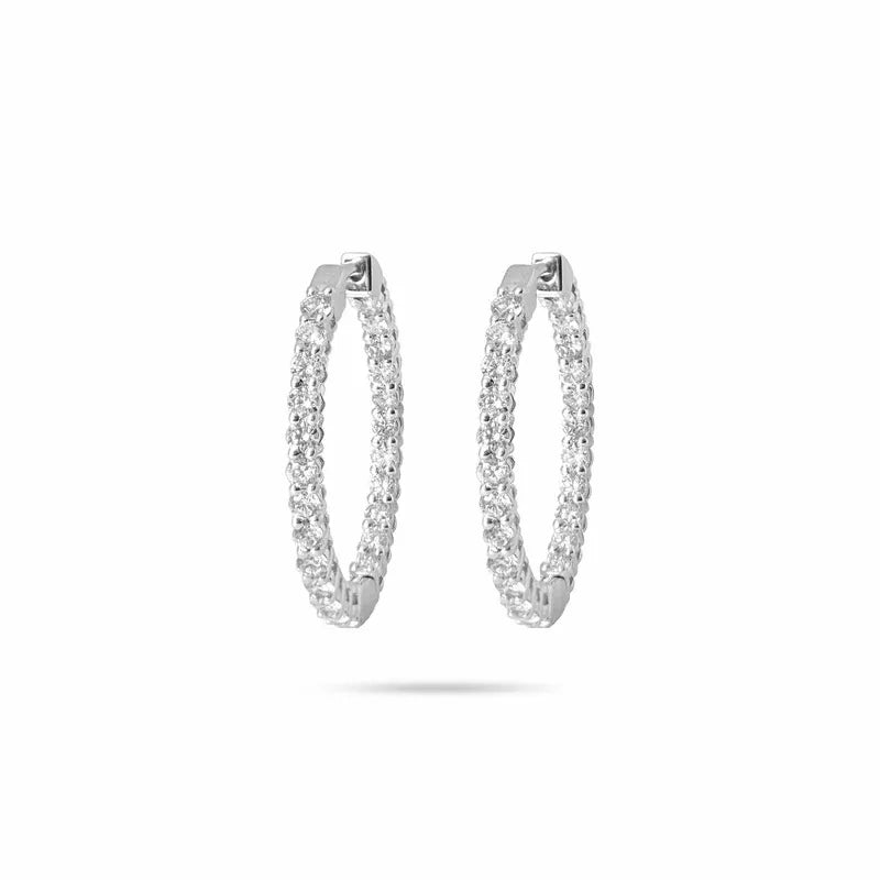 1.30 cttw Round Hoop Earrings