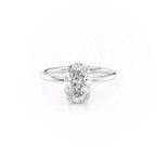 Oval lab-grown diamond solitaire ring on sleek white gold band