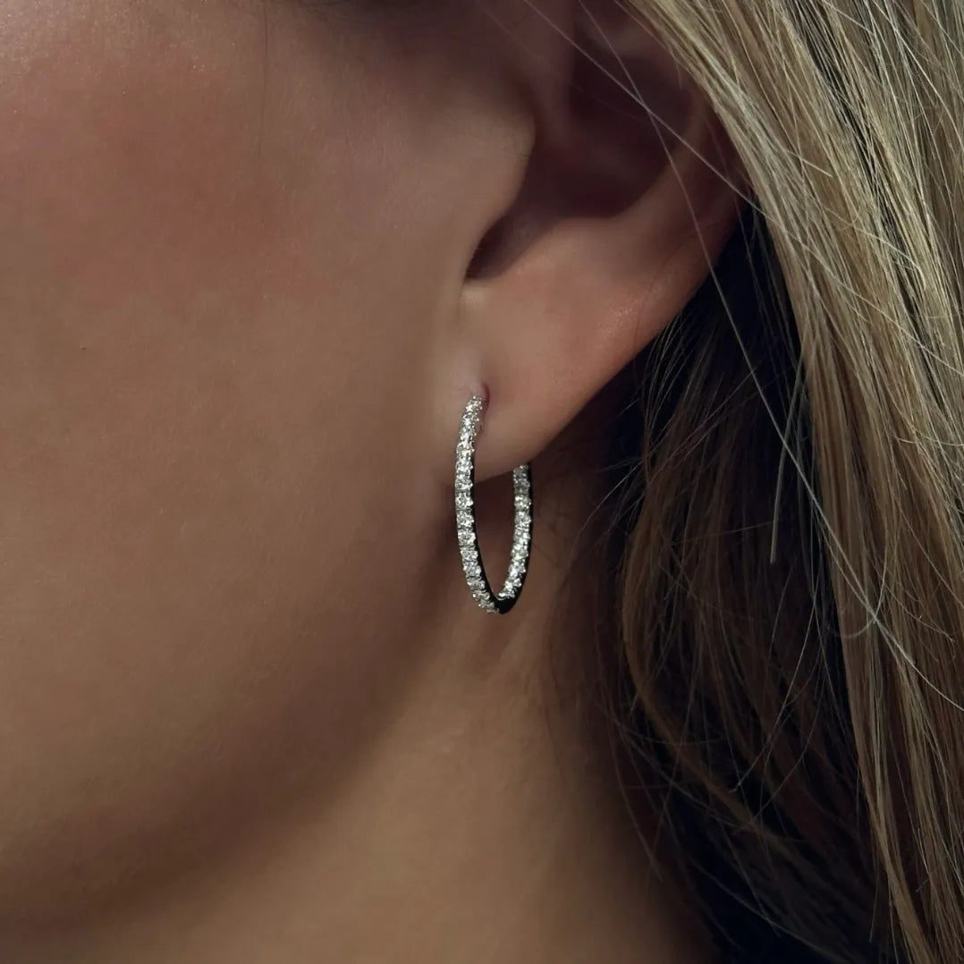 Round Lab-Grown Diamond Hoop Earrings 1.20 cttw