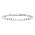 Lab-grown diamond tennis bracelet in white gold with round-cut stones, luxury jewelry