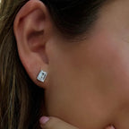2 ct each Emerald Cut Stud Earrings