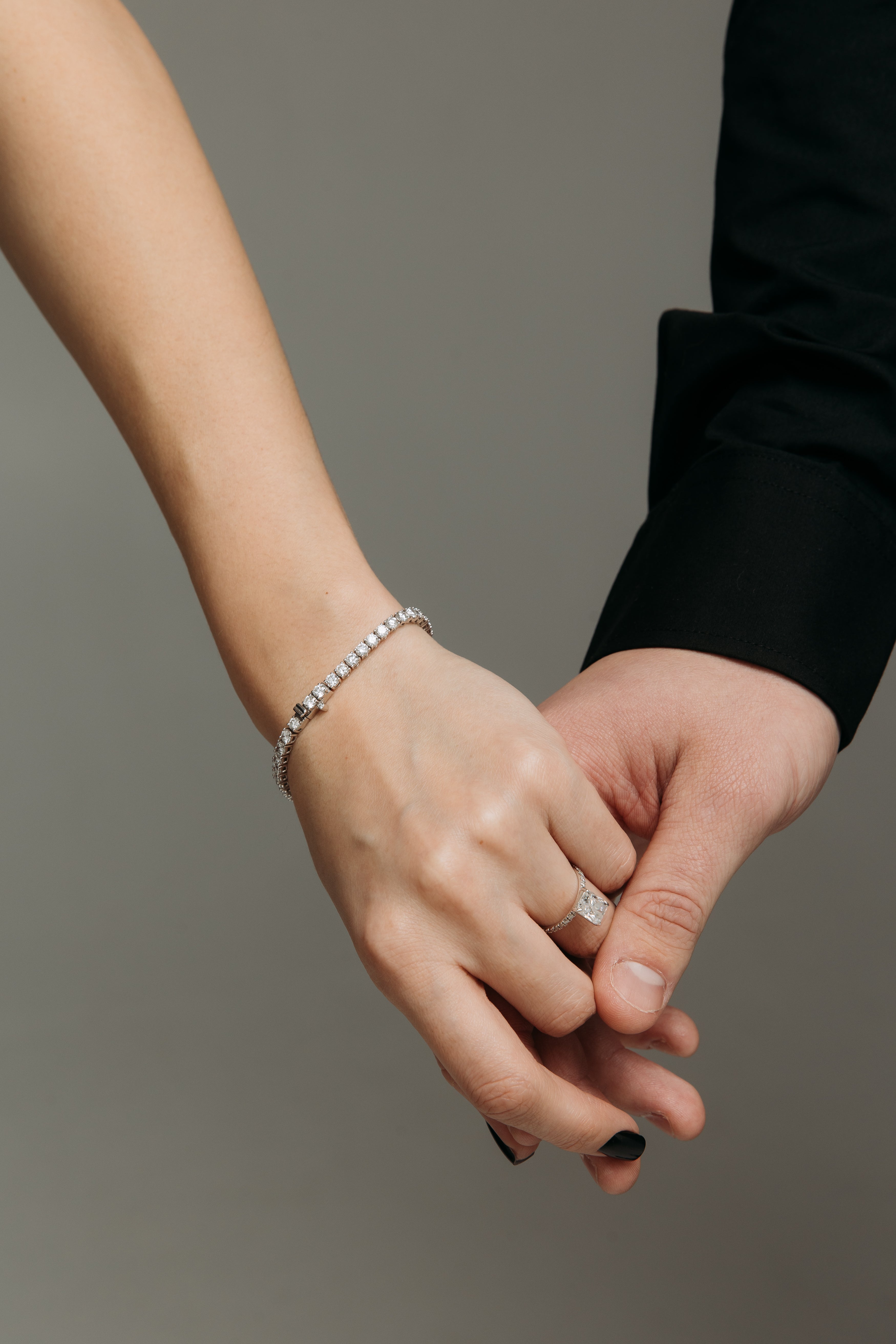 lab-grown diamond tennis bracelet and ring