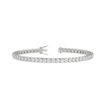 Elegant lab-grown diamond tennis bracelet in white gold, luxury jewelry on white background