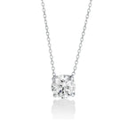 Lab-grown diamond solitaire pendant necklace on a delicate silver chain, minimalist design