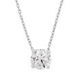 Lab-grown diamond solitaire pendant necklace on silver chain, minimalist design