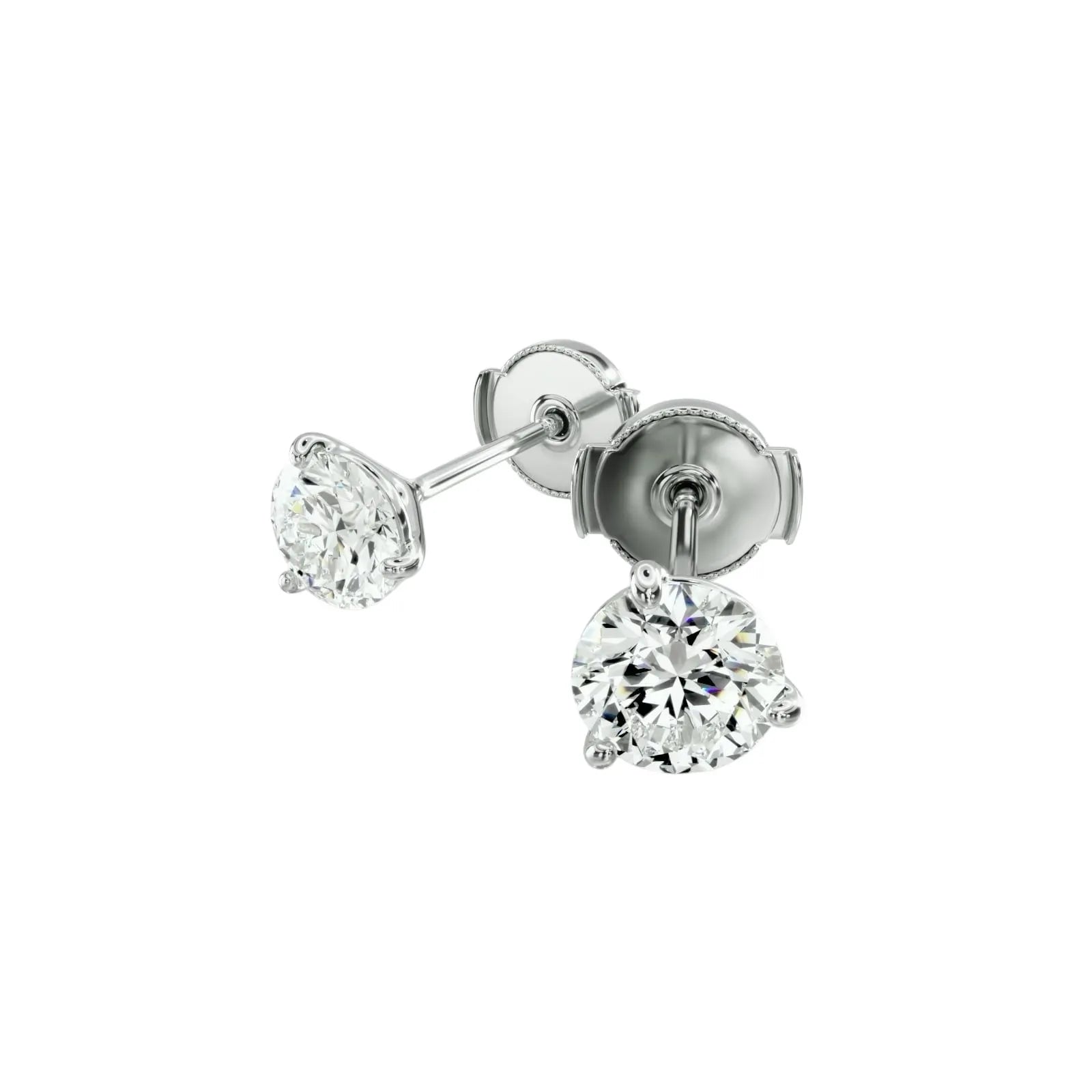 1 ct Martini Round Diamond Stud Earrings