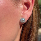 2 ct each Round Diamond Transformer Studs