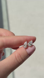1 ct each Pear studs lab grown diamond earrings