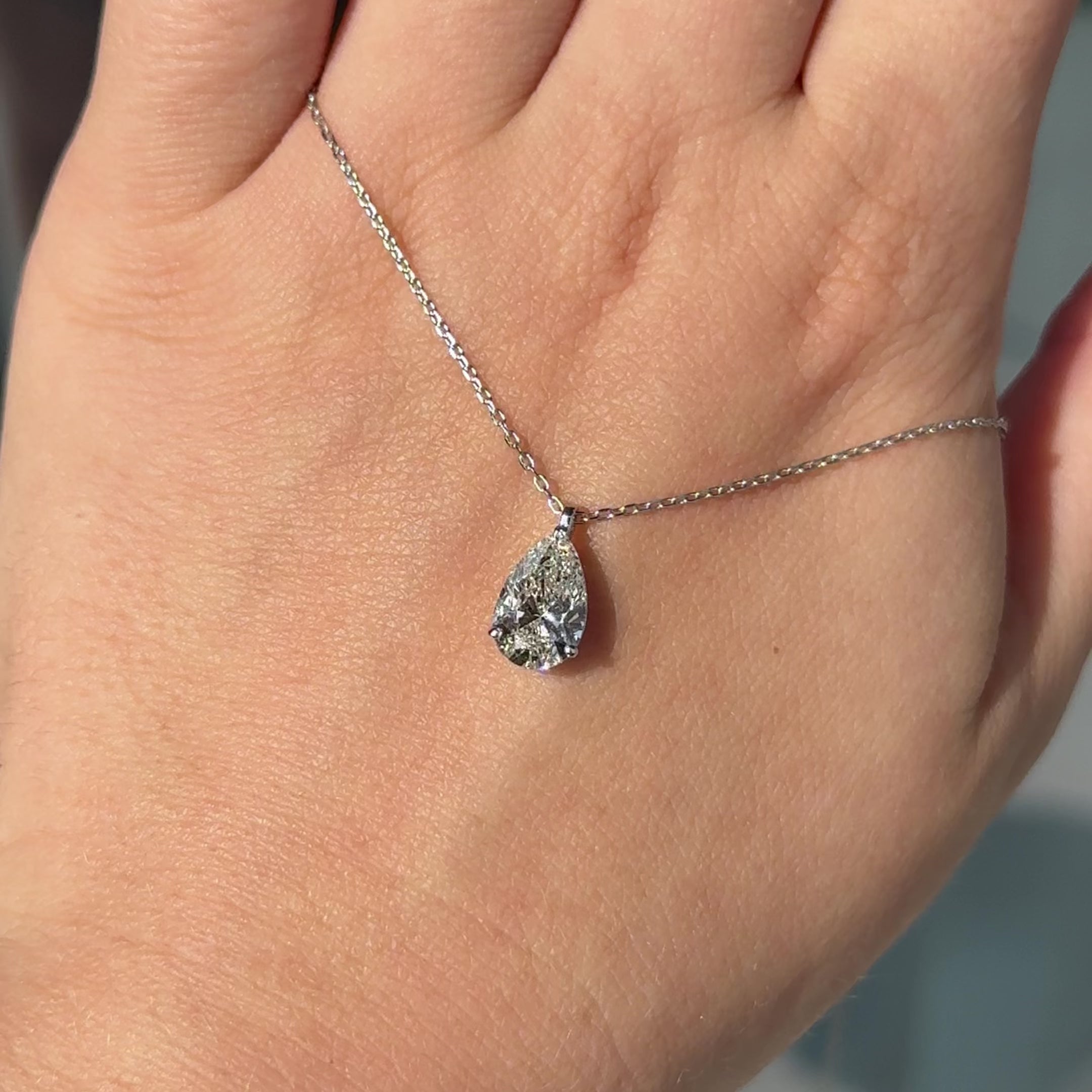 1.5 Ct Pear Shape Pendant