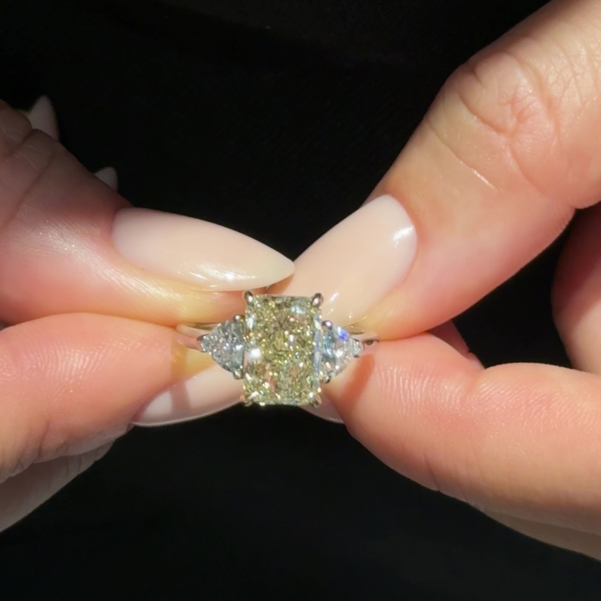 3 ct Fancy Yellow Radiant Ring