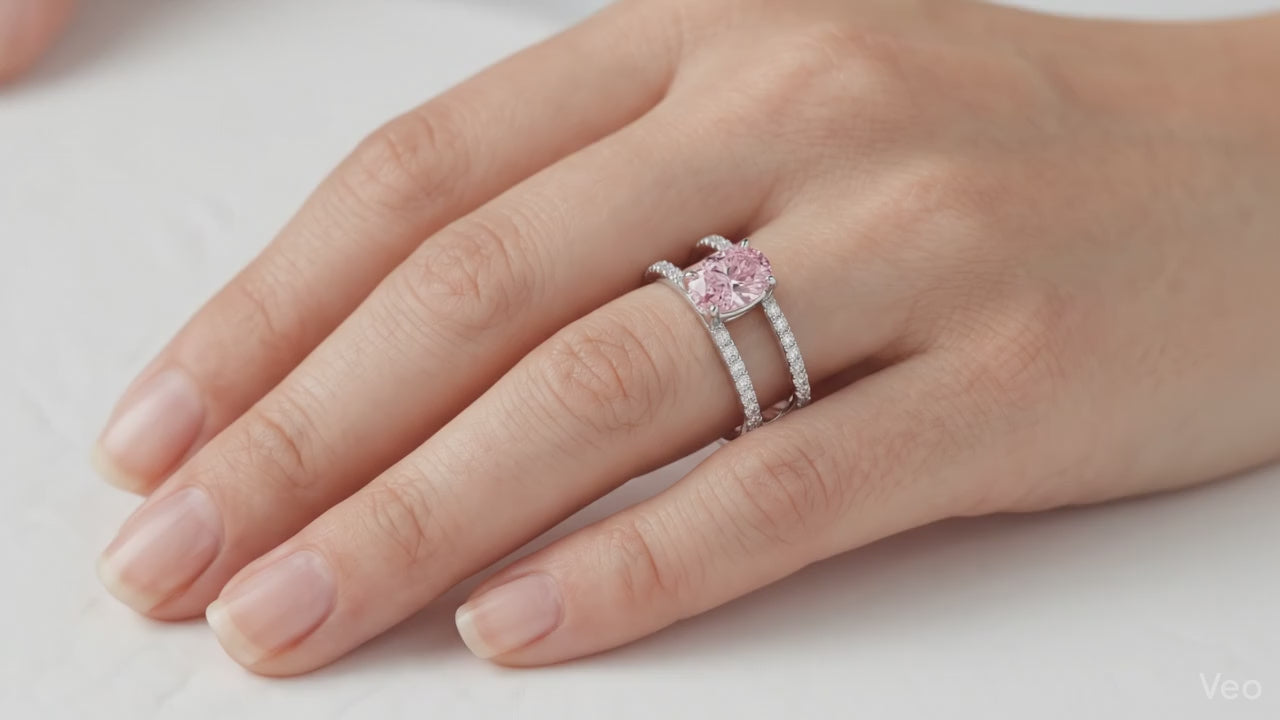 0.50 ct Pink Oval Lab Grown Diamond Ring