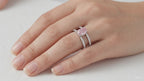Pink Oval Lab-Grown Diamond Ring 0.50 ct