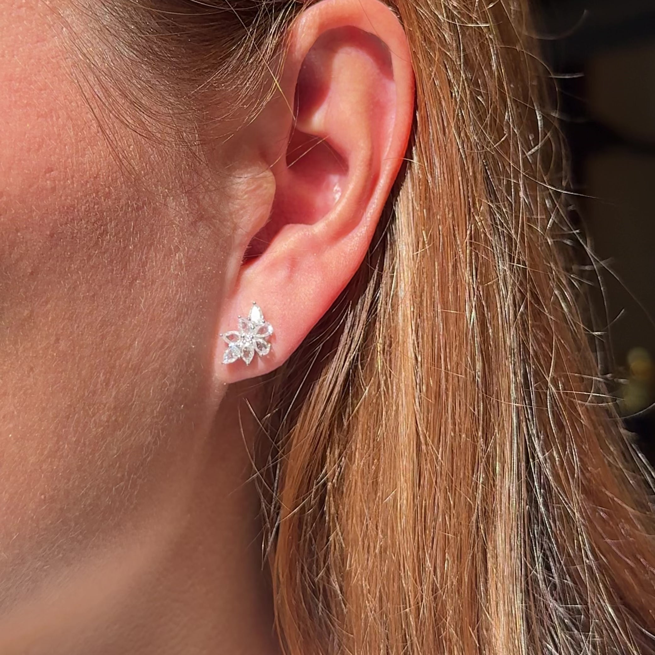 1.55 cttw Rose Cut Diamond Studs Earrings