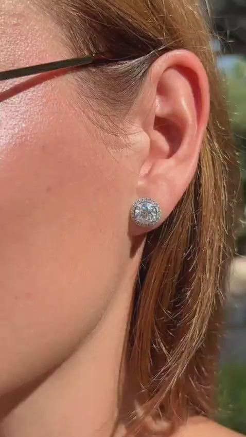 2 ct each Round Diamond Transformer Studs