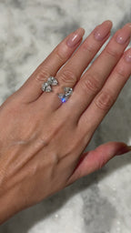 1.5 Ct & 1 Ct Lab grown Diamond Pear Ring with side diamonds