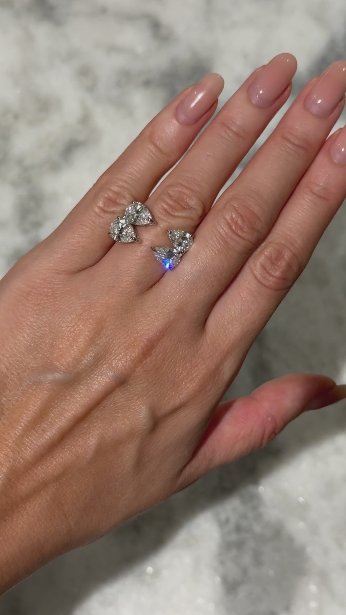 1.5 Ct & 1 Ct Lab grown Diamond Pear Ring with side diamonds