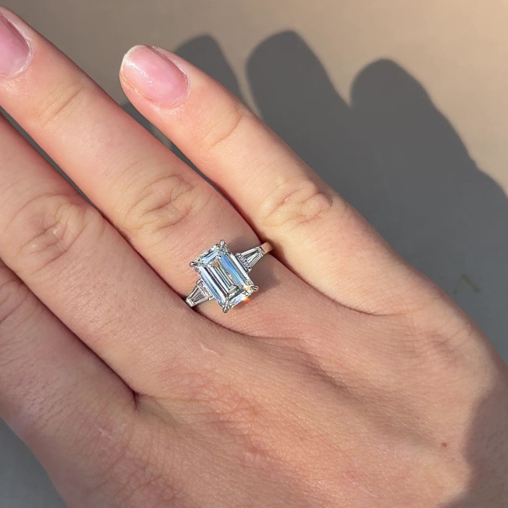 3 Ct Emerald Cut Lab-Grown Diamond Ring