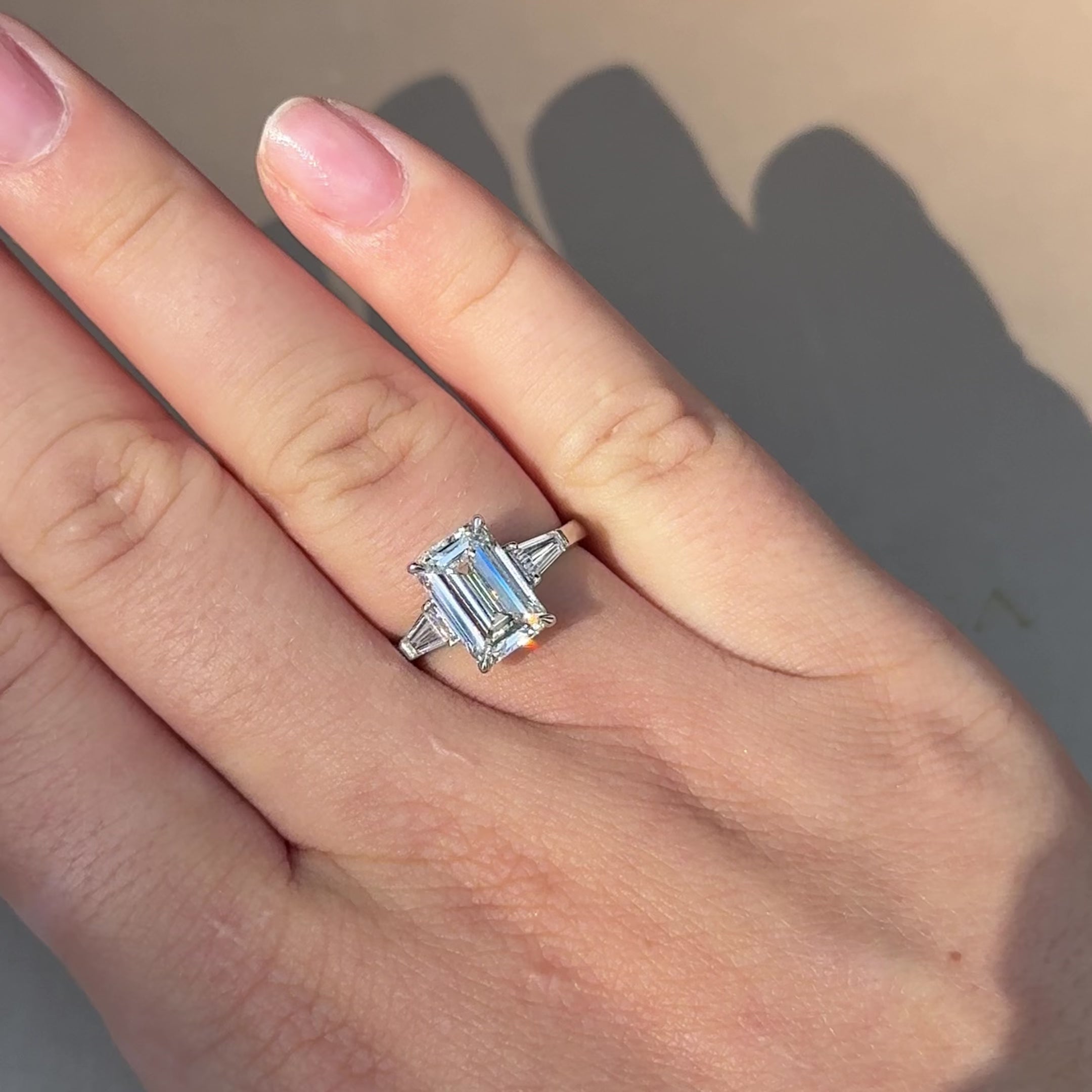 3 Ct Emerald Cut Lab-Grown Diamond Ring